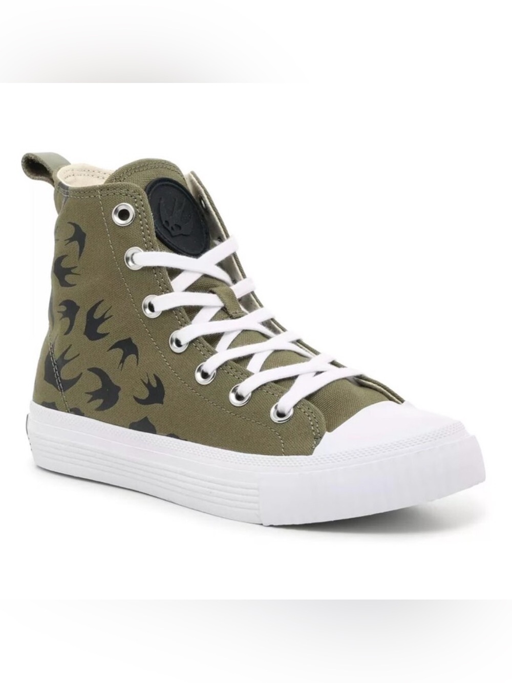 McQueen High-Top Canvas Sneakers for Women - Olive Green